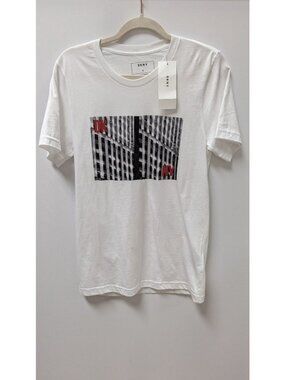 DKNY White Short-Sleeve Architectural Graphic Tee